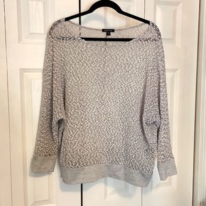 Kandy Kiss Ladies Sheer Sweater Top Gray/Silver